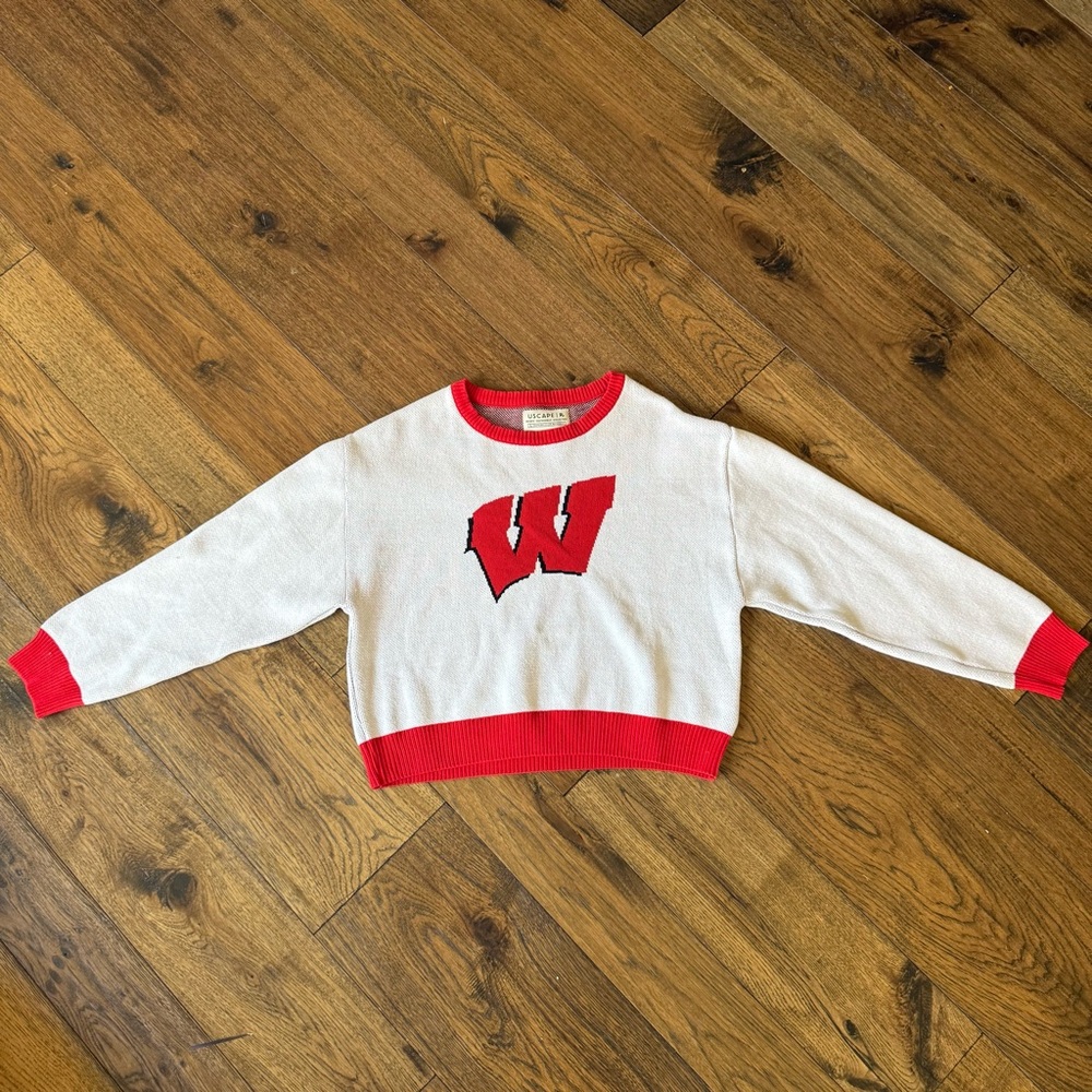 USCAPE‎ R Wisconsin Badgers Knit Sweater Red & White Size Large